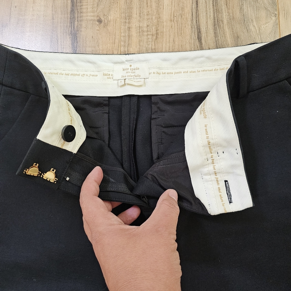 KATE SPADE Live Colorfully Black Cropped Pants - Picture 5 of 10